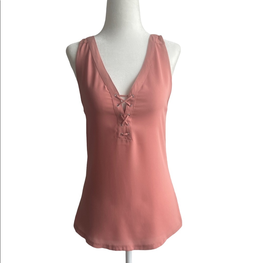 Express Dusty Peach Sleeveless Blouse